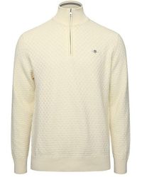GANT - Micro Texture 1/4 Zip Fleece Top - Lyst
