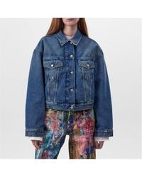 Acne Studios - Cropped Structured Denim Jacket - Lyst