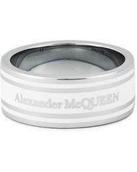 Alexander McQueen - Alex Enamel Tag Ring Sn34 - Lyst