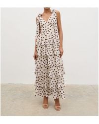Pretty Lavish - Fiore Tie Ruffle Long Maxi Dress - Lyst
