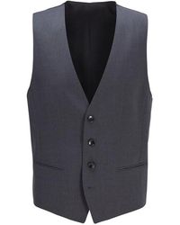 BOSS - Herringbone Twill Slim Fit Italian Wool Waistcoat - Lyst
