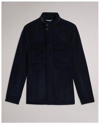 Ted Baker - Funnel Neck Overcoat - Lyst