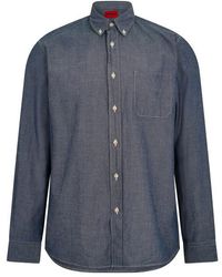 HUGO - Ermann 10 Long Sleeve Oxford Shirt - Lyst