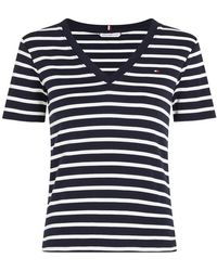 Tommy Hilfiger - V-Neck Striped T-Shirt - Lyst