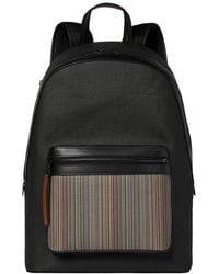 Paul Smith - Coated Canvas Signature Stripe Pocket Backpack - Lyst