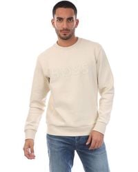 BOSS - Salbo Stretch Sweatshirt With Sandwich Logo - Lyst
