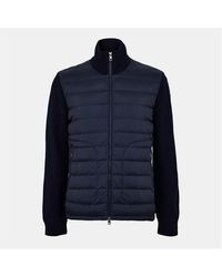 Moncler - Wool Long Sleeve Full Zip Hybrid Jacket - Lyst