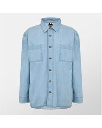 BOSS - H-Cory Denim Long Sleeve Patterned Shirt - Lyst