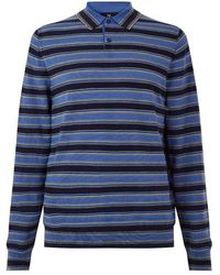 Paul Smith - Striped Merino Wool Long-Sleeve Knitted Polo Shirt - Lyst