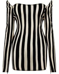 LAQUAN SMITH - Boat Neck Mini Dress With Scoop Back - Lyst