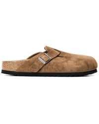 Birkenstock - Boston Suede Flat Sandals - Lyst