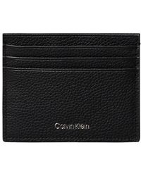 Calvin Klein - Foil Embossed Logo Leather Card Case - Lyst