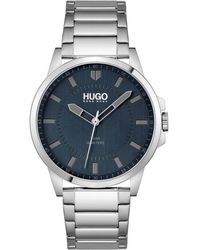 HUGO - Gents First Stainless Steel Blue Dial Watch - Lyst