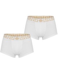 Versace - Two Pack Greca Waistband Trunks - Lyst