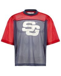 SUMMER GAMES - Contrast Mesh Tee Mesh Oversized Fit Oversized T-Shirt - Lyst