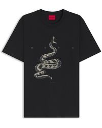 HUGO - Cotton-Jersey T-Shirt With Spaced-Out Logo - Lyst