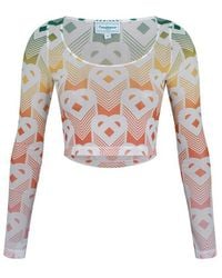 CASABLANCA - Casa Printed Mesh Ro - Lyst