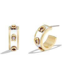 COACH - Signature Enamel Hoop Earrings - Lyst