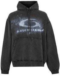 Balenciaga - Bal Washed Logo Pull Over Hoodie - Lyst