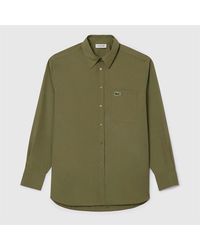 Lacoste - Oversized Poplin Shirt - Lyst