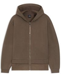 BOSS - Edaree Full Zip Hooded Fleece Top For Warmth - Lyst