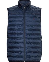 Tommy Hilfiger - Duck Down Sleeveless Funnel Neck Zip Short Puffer Jacket - Lyst