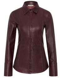 St. Agni - Panelled Leather Shirt - Lyst