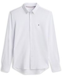 Tommy Hilfiger - Cotton Knitted Long-Sleeve Slim-Fit Shirt - Lyst
