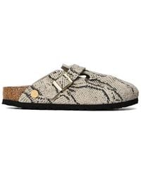 Birkenstock - Boston Suede Flat Sandals - Lyst