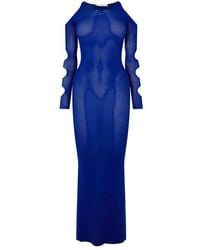 Off-White c/o Virgil Abloh - Viscose Long Sleeve Cut Out Maxi Dress - Lyst