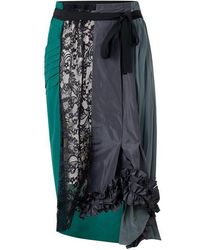 Prada - Technical Taffeta Patchwork Skirt - Lyst