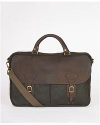 Barbour - Wax Leather Briefcase - Lyst