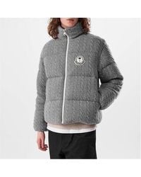 8 MONCLER PALM ANGELS - Cable Knit Wool Austru Short Down Jacket - Lyst