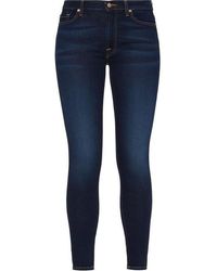 7 For All Mankind - High-Waisted Cropped Skinny Jeans - Lyst