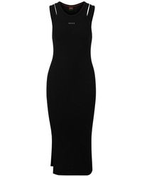 BOSS - Eliam Maxi Cotton Strappy T-Shirt Dress - Lyst
