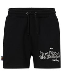 BOSS - Haring Relaxed Fit Fleece Jogger Shorts - Lyst