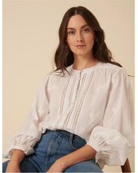 Nobody's Child - Floral Embroidered Broderie Anglaise Long-Sleeve Blouse - Lyst