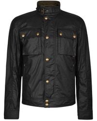 Belstaff - Racemaster Waxed Cotton Long Sleeve Funnel Neck Wax Jacket - Lyst