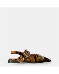 Ganni - Feminine Buckle Ballerinas - Lyst
