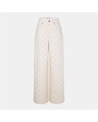 Self-Portrait - Diamante Wide Leg Jeans - Lyst
