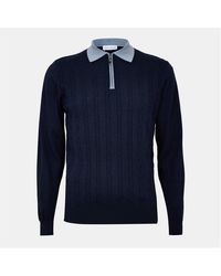 Pal Zileri - Wool Zipped Short-Sleeve Polo Shirt - Lyst