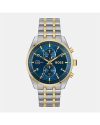BOSS - Gents Skytraveller Bi Colour Chronograph Watch - Lyst