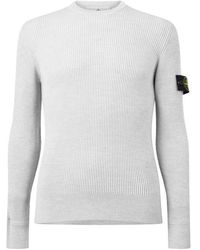 Stone Island - Stone Rib Knit Crew Sn64 - Lyst