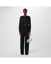 Gucci - Wide Leg Jumpsuit With Crystal G Belt - Lyst