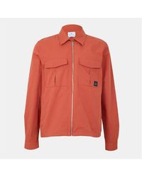 Paul Smith - Cotton Zip Long Sleeve Overshirt - Lyst