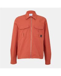 Paul Smith - Cotton Zip Long Sleeve Overshirt - Lyst