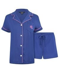 Ralph Lauren - Notch Collar Short Sleeve Pyjama Set - Lyst