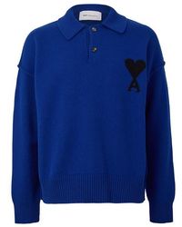 Ami Paris - Ami Adc Knit Polo Sn64 - Lyst