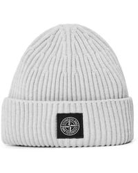 Stone Island - Stone Patch Beanie Sn64 - Lyst