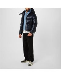 Emporio Armani - Water-repellent Hooded Down Jacket In Quilted Nylon - Lyst
